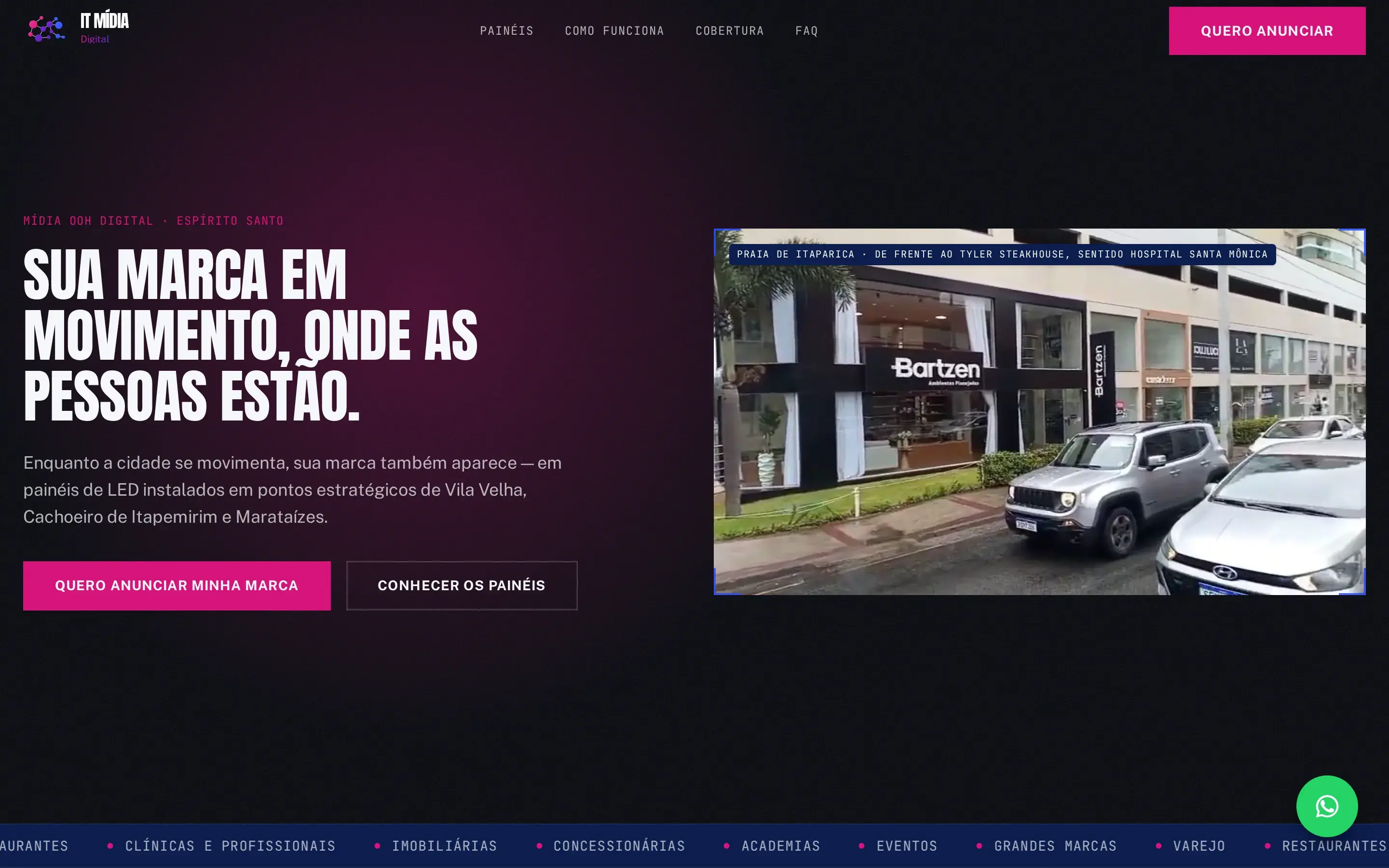 Site de IT Mídia Digital, projeto desenvolvido pela Uebi