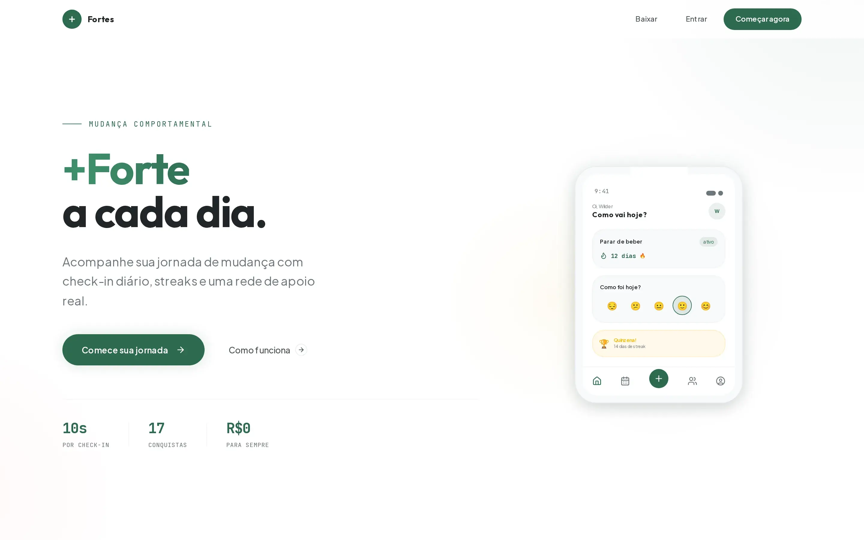 Site de +Fortes, projeto desenvolvido pela Uebi