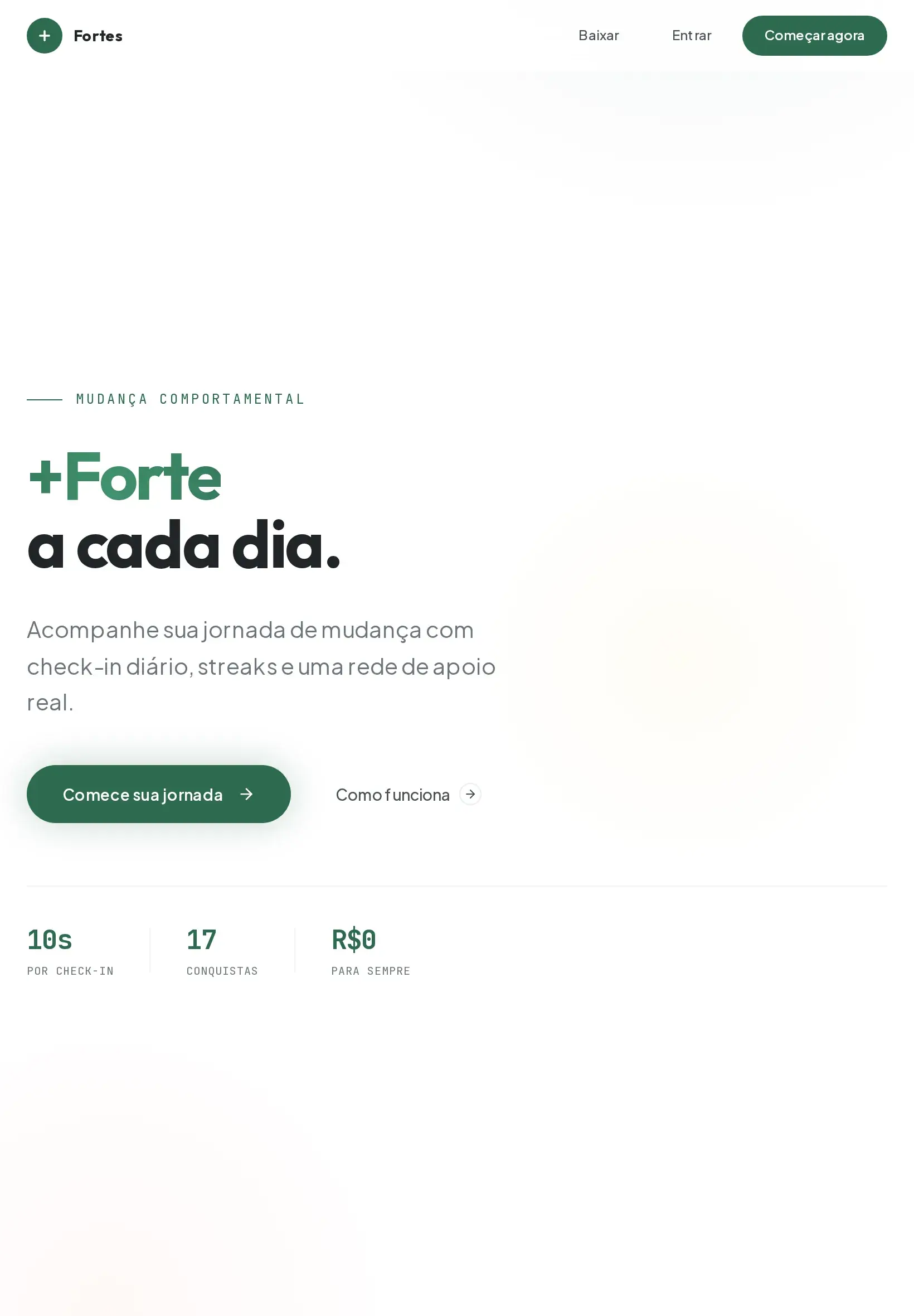 Plataforma +Fortes de acompanhamento de hábitos — versão tablet